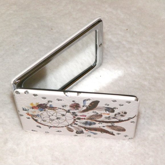 Compact Mirror Embellished Dreamcatcher Design NEW - Picture 2 of 8